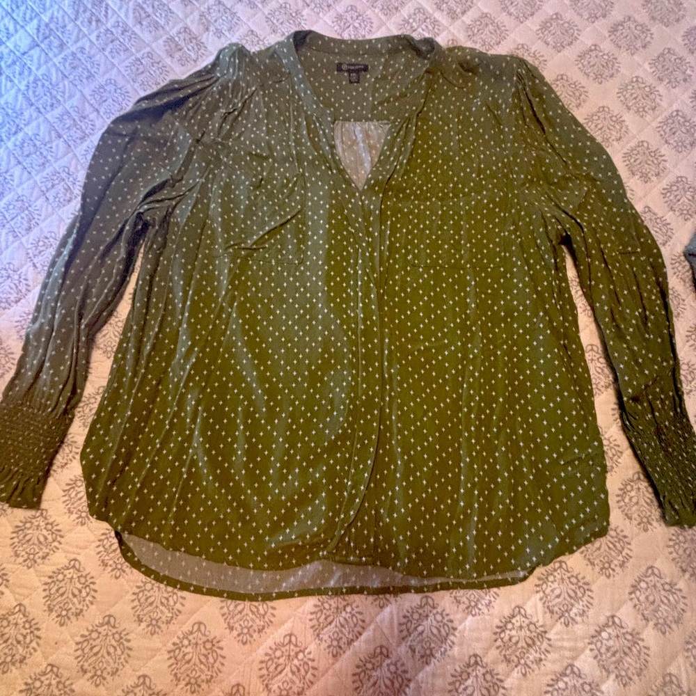 Versona Green Polka Dot Blouse